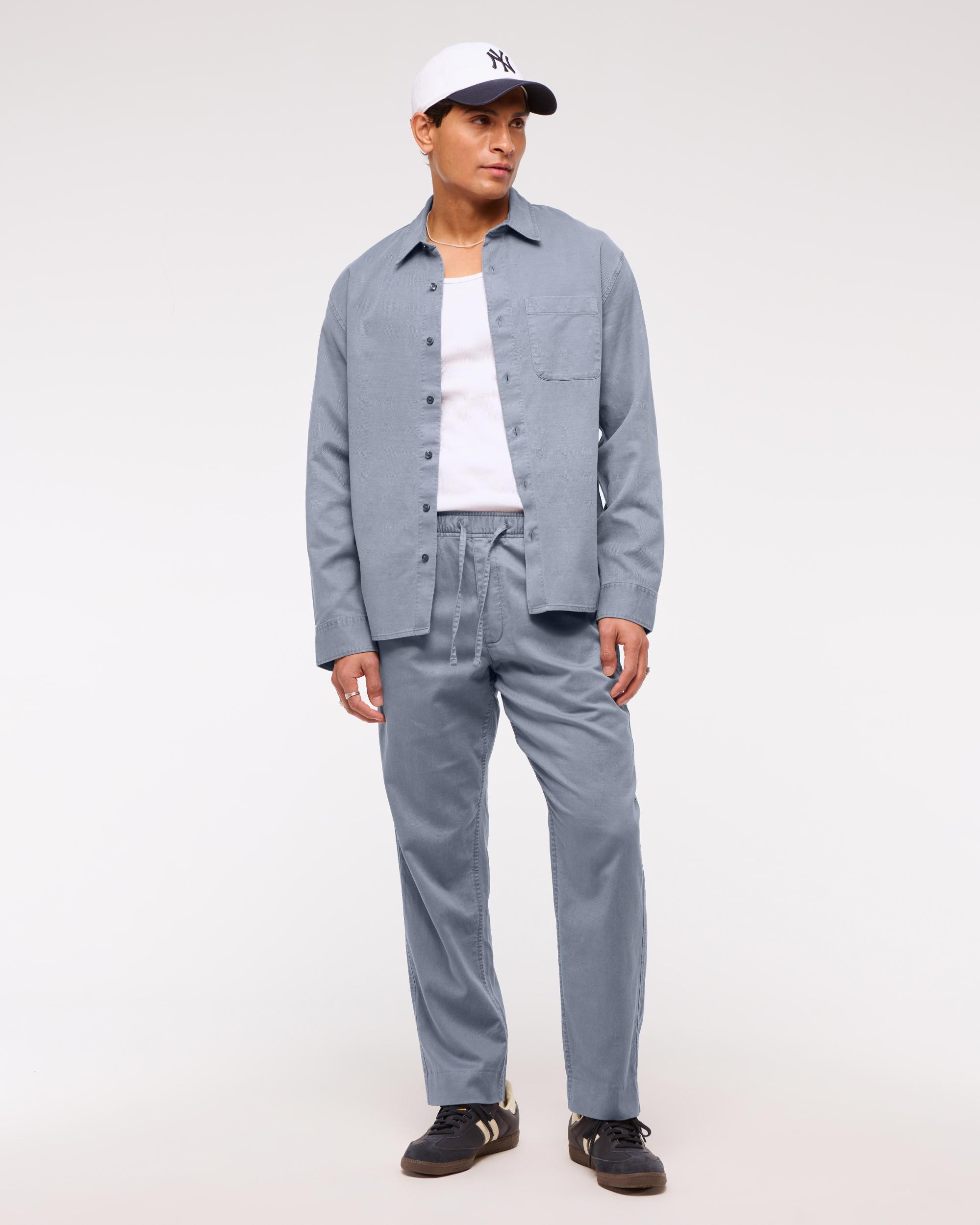 Long-Sleeve Garment Dye Button-Up Shirt Product Image