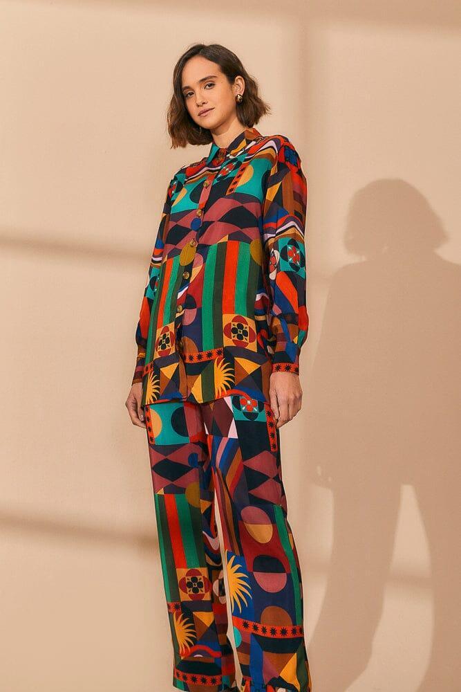 Multicolor Tropical Shapes Pants Product Image