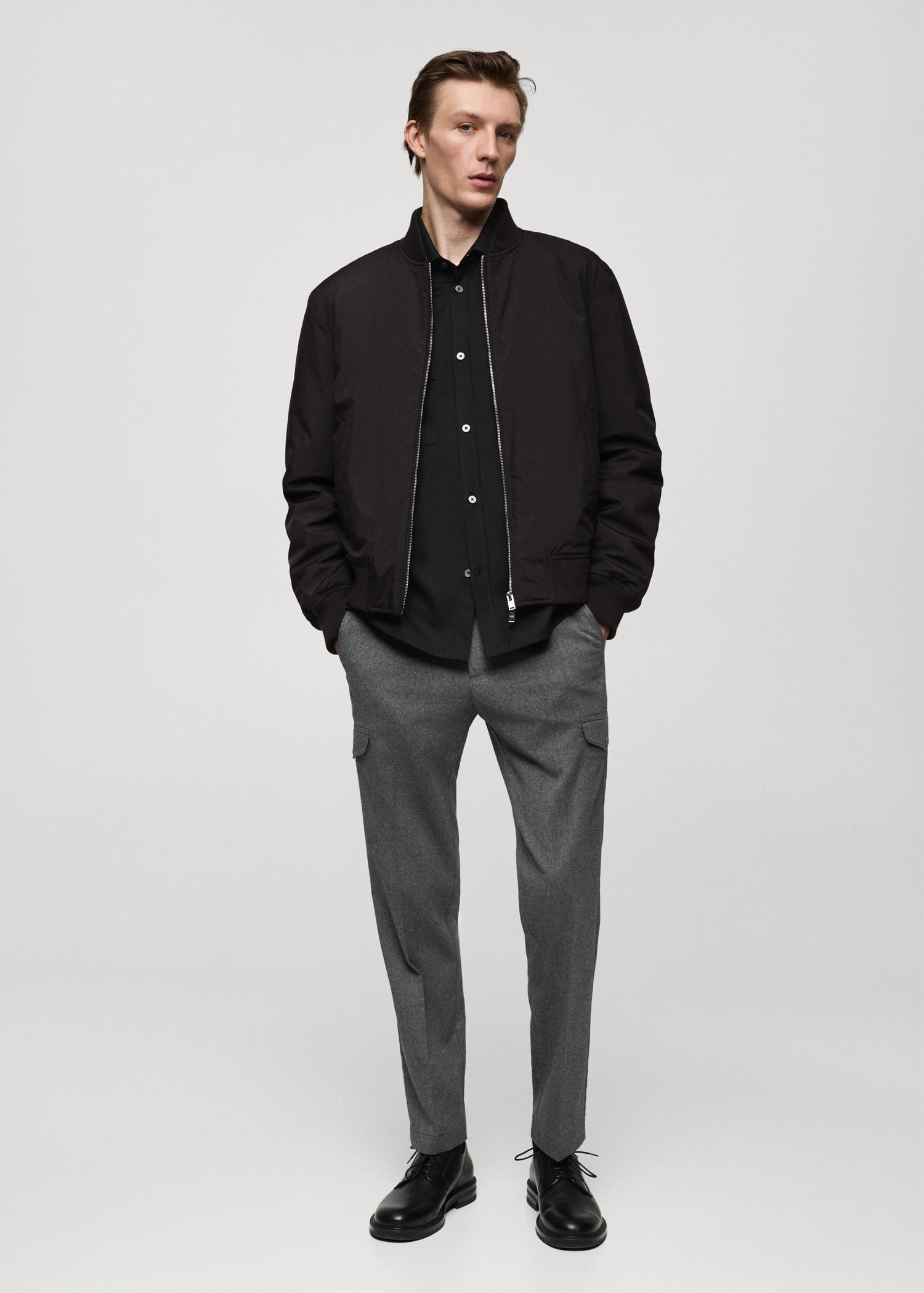 Regular fit quilted bomber - Men | MANGO USA Product Image