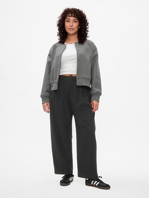 365 High Rise Brushed Twill Pleated Taper Trousers Product Image