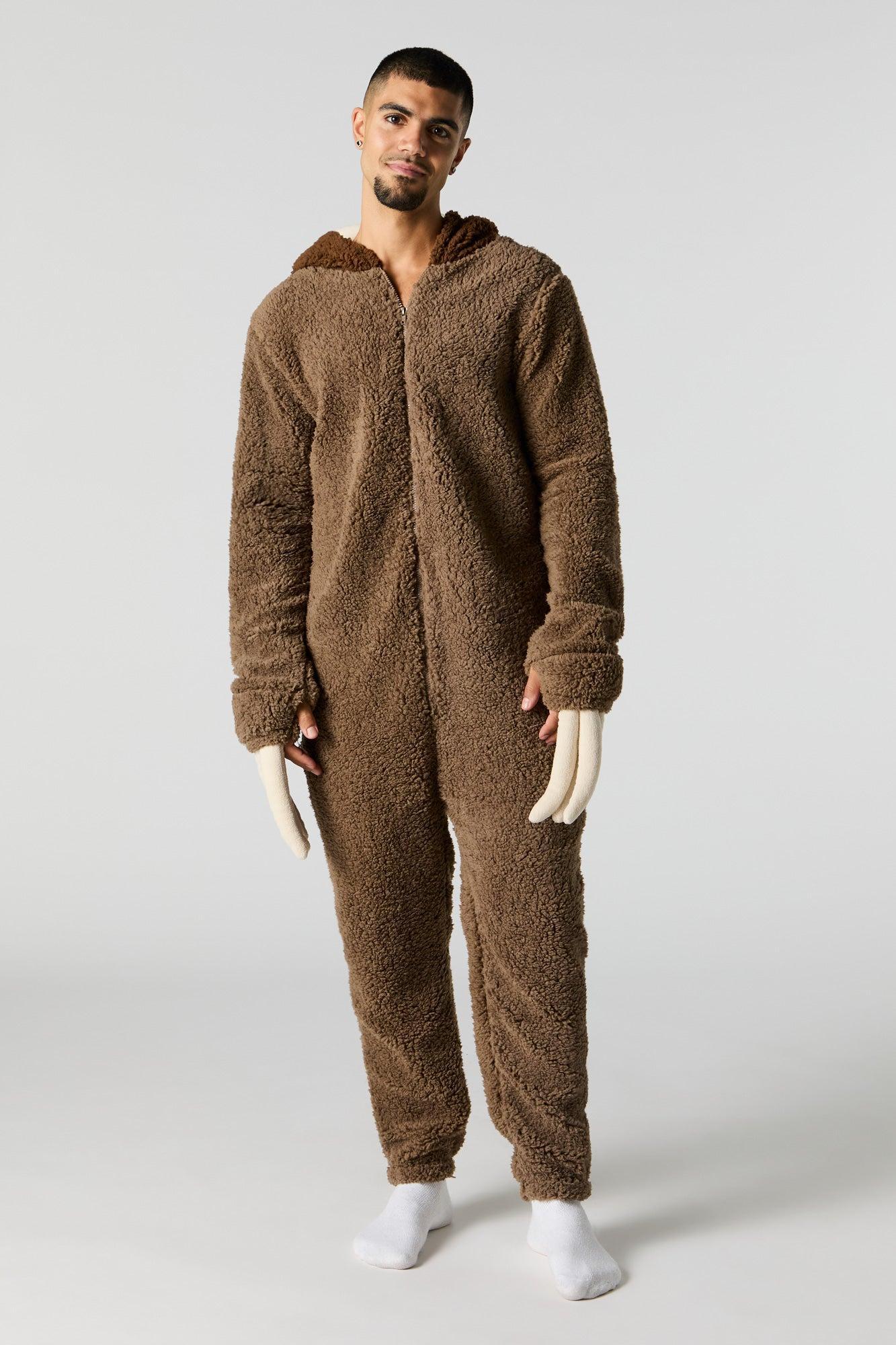 3D Sloth Sherpa Onesie Male Product Image