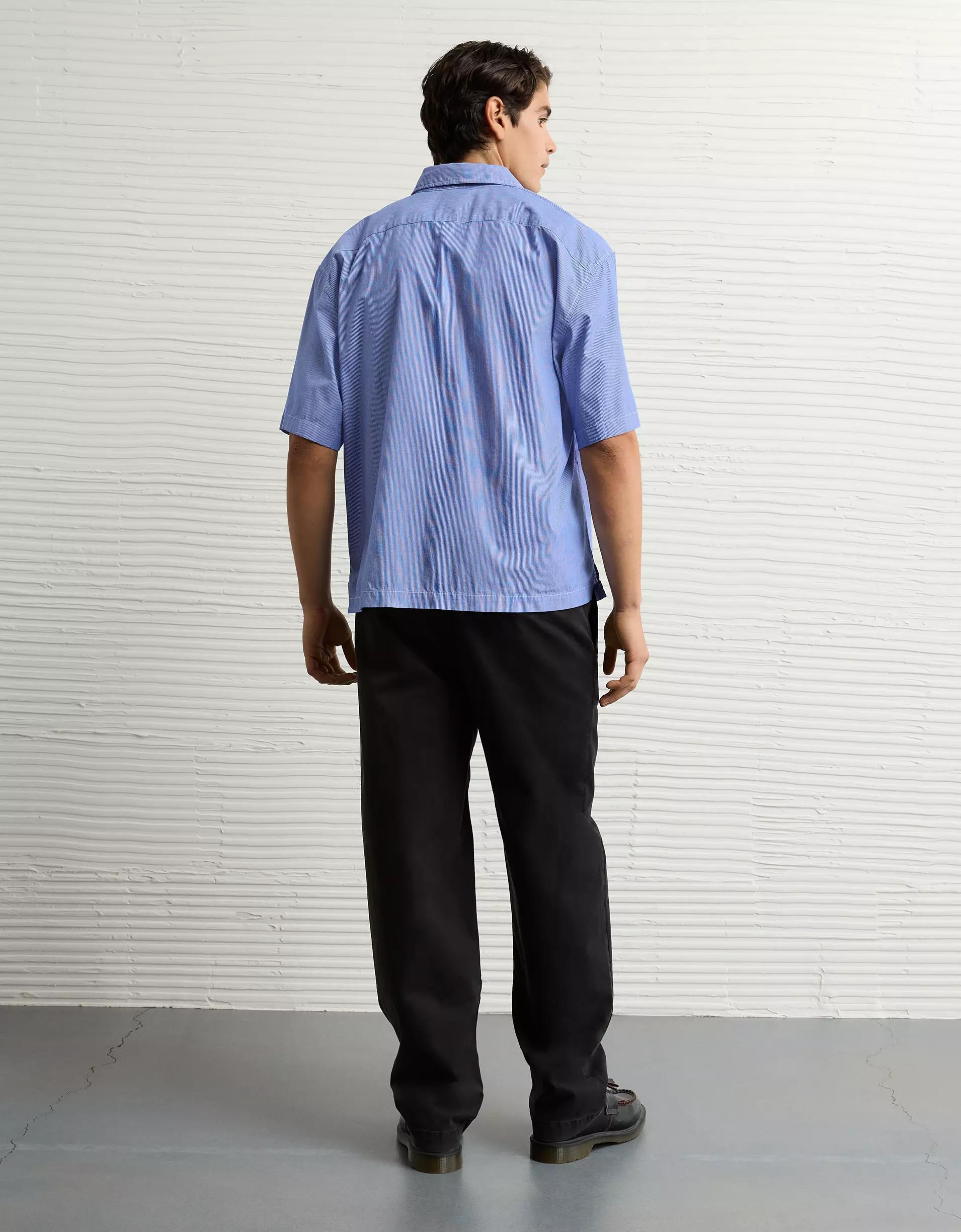 AE Poolside Poplin Striped Button-Up Shirt Product Image