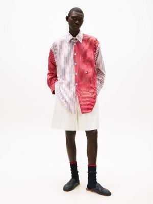 Oversized Fit Mix Stripe Poplin Shirt Product Image