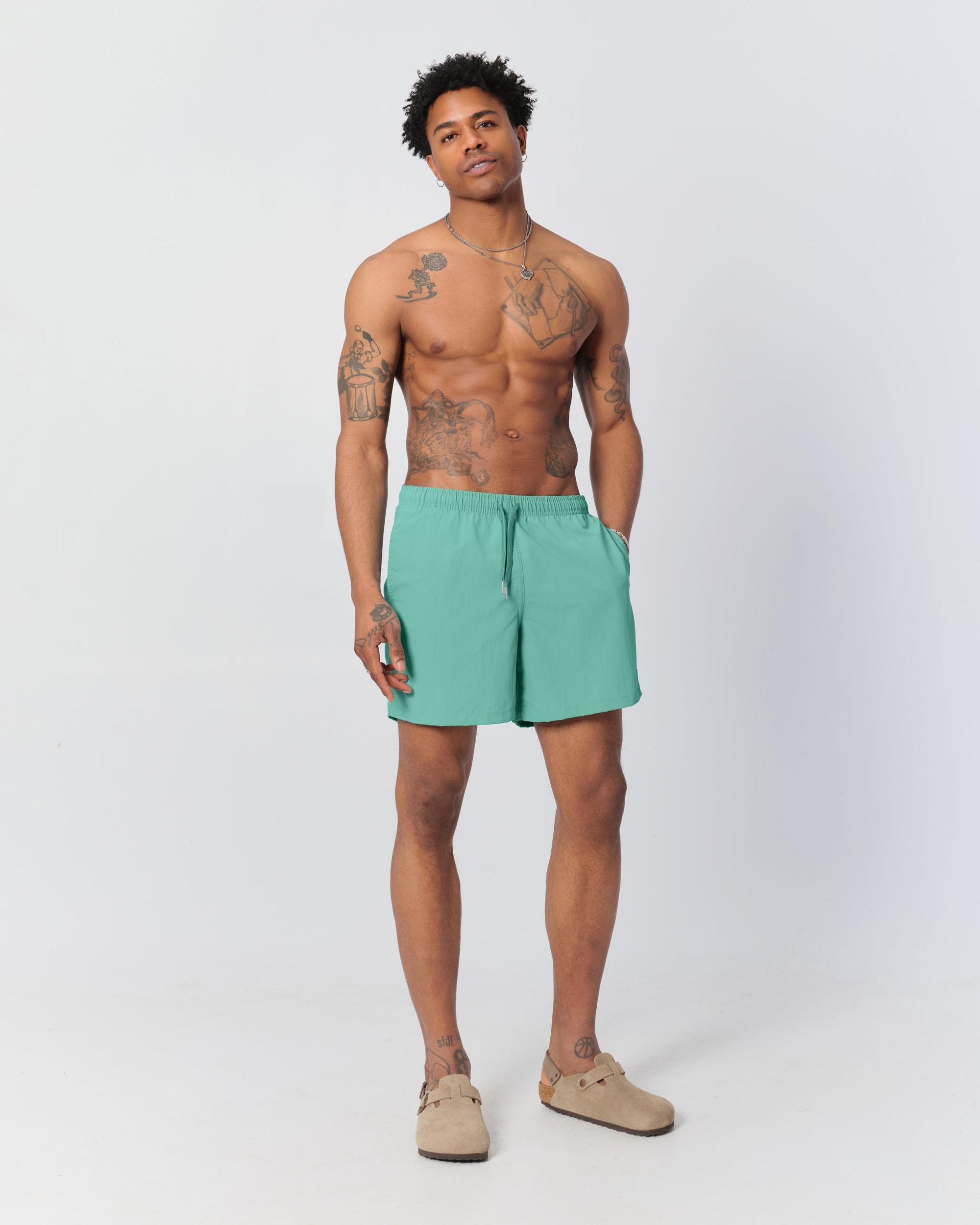 Solid Teal Swim Trunk Product Image