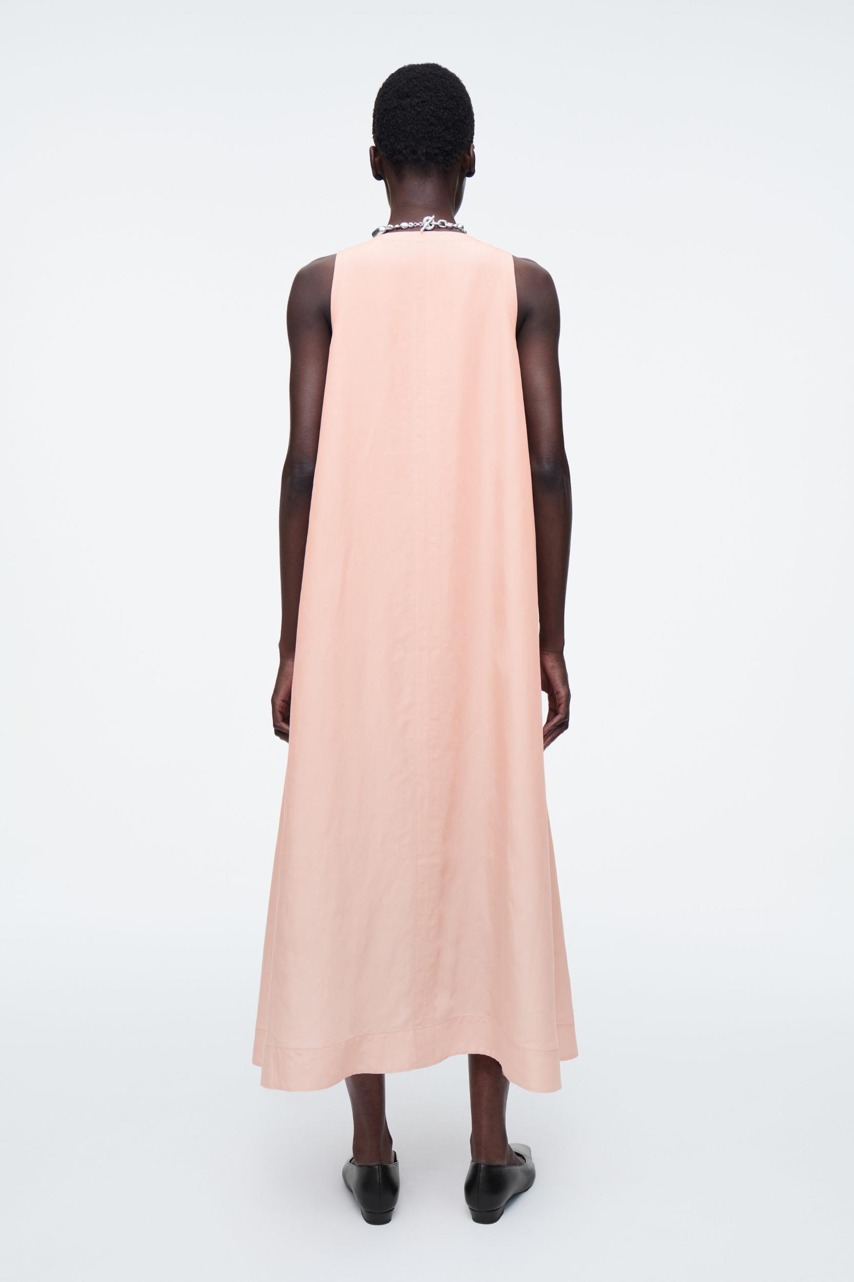 A-LINE LINEN-BLEND MAXI DRESS Product Image