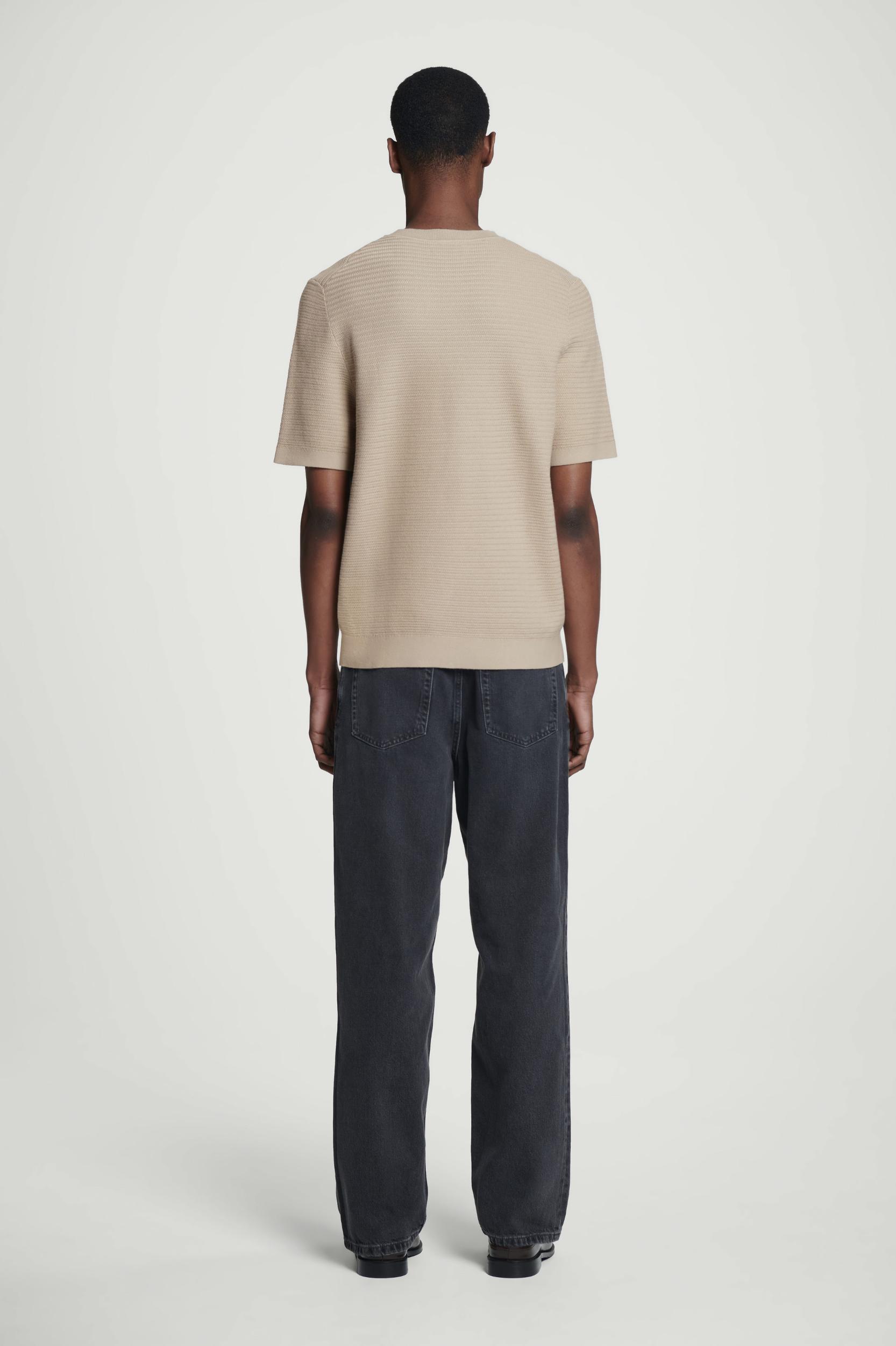 TEXTURED KNITTED COTTON T-SHIRT Product Image