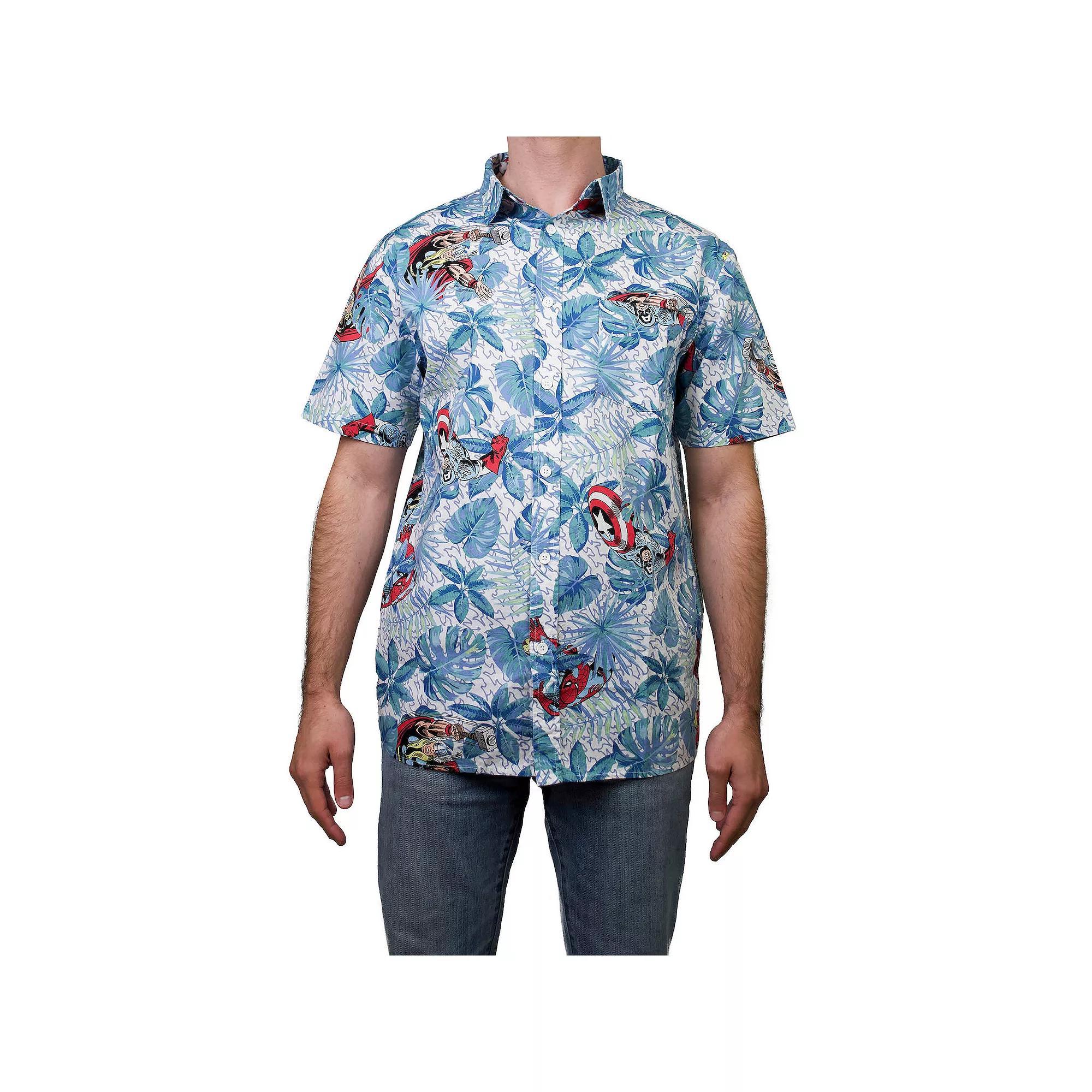 Men's Avengers Hawaiian Button Up,  Product Image