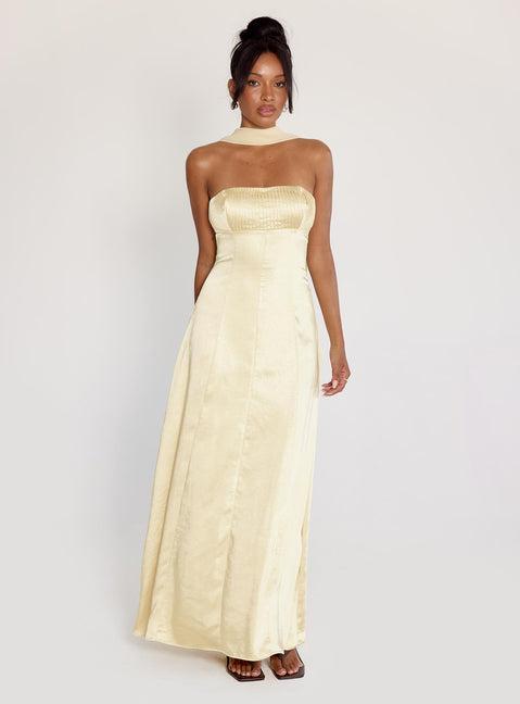 Masterpiece Strapless Maxi Dress Yellow Product Image