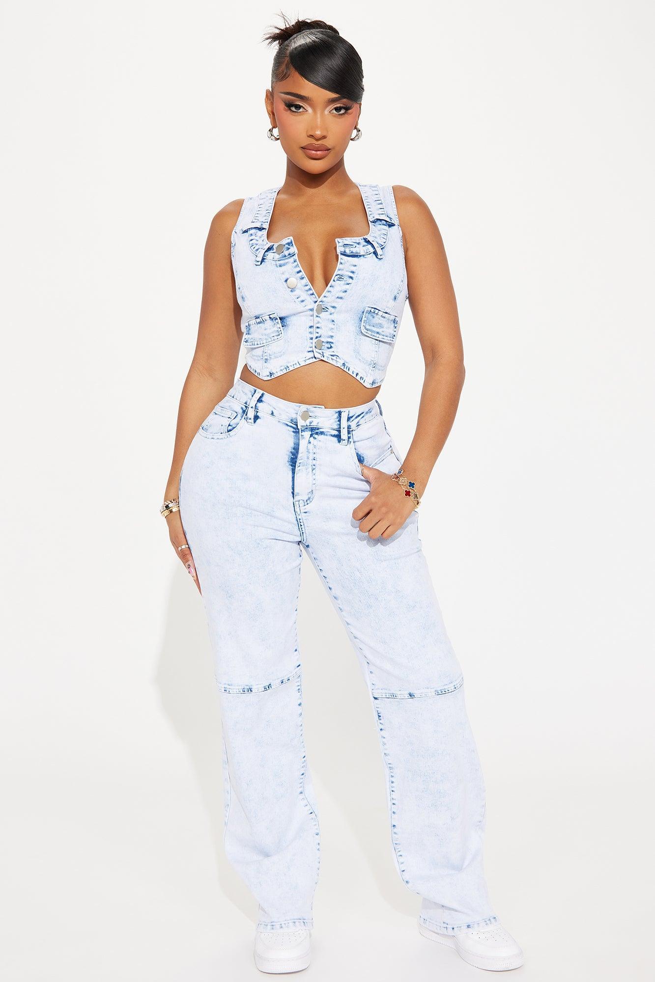 Put You In Your Place Stretch Denim Vest - Light Wash Product Image