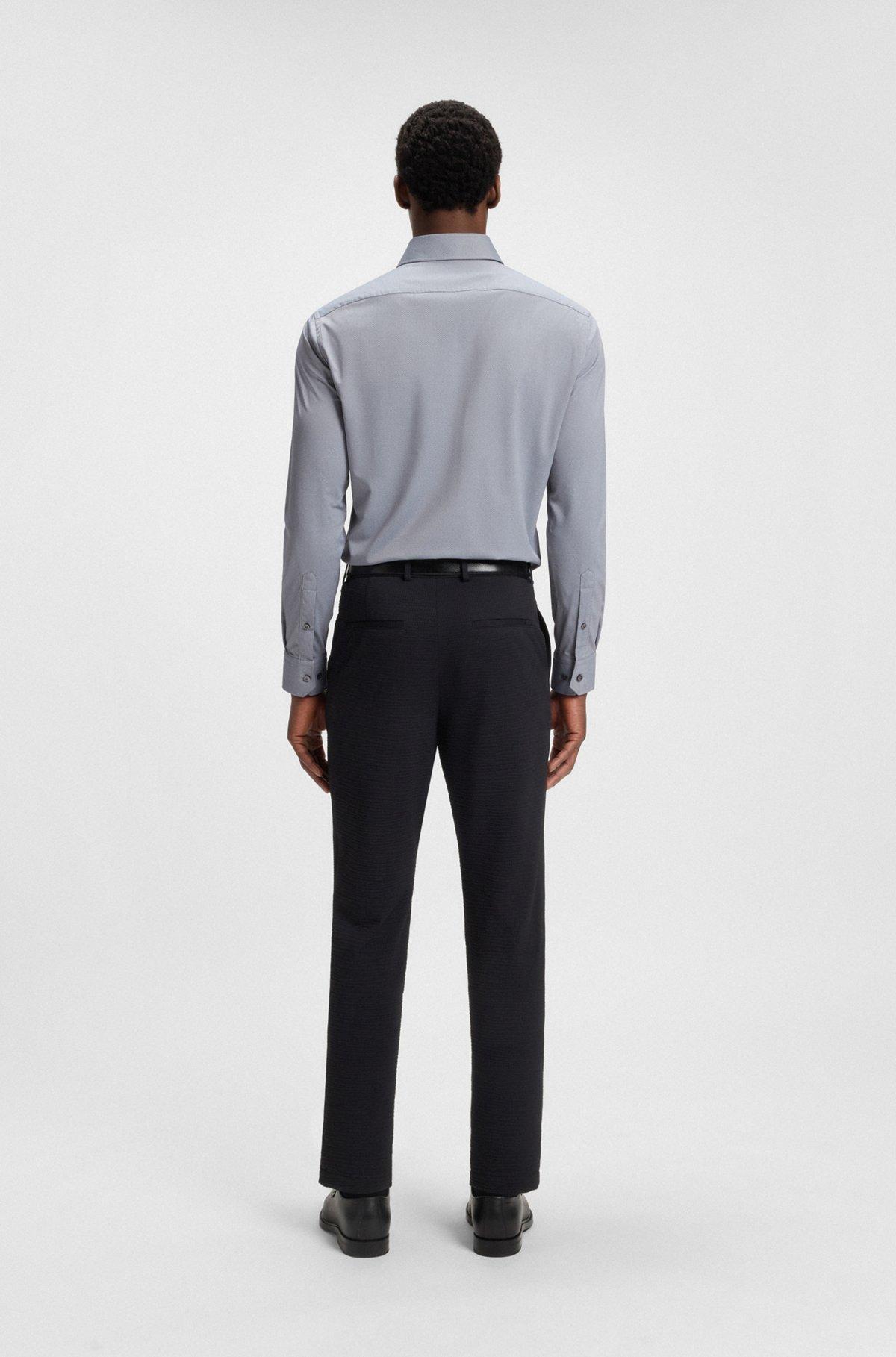 Regular-fit shirt in structured stretch fabric Product Image