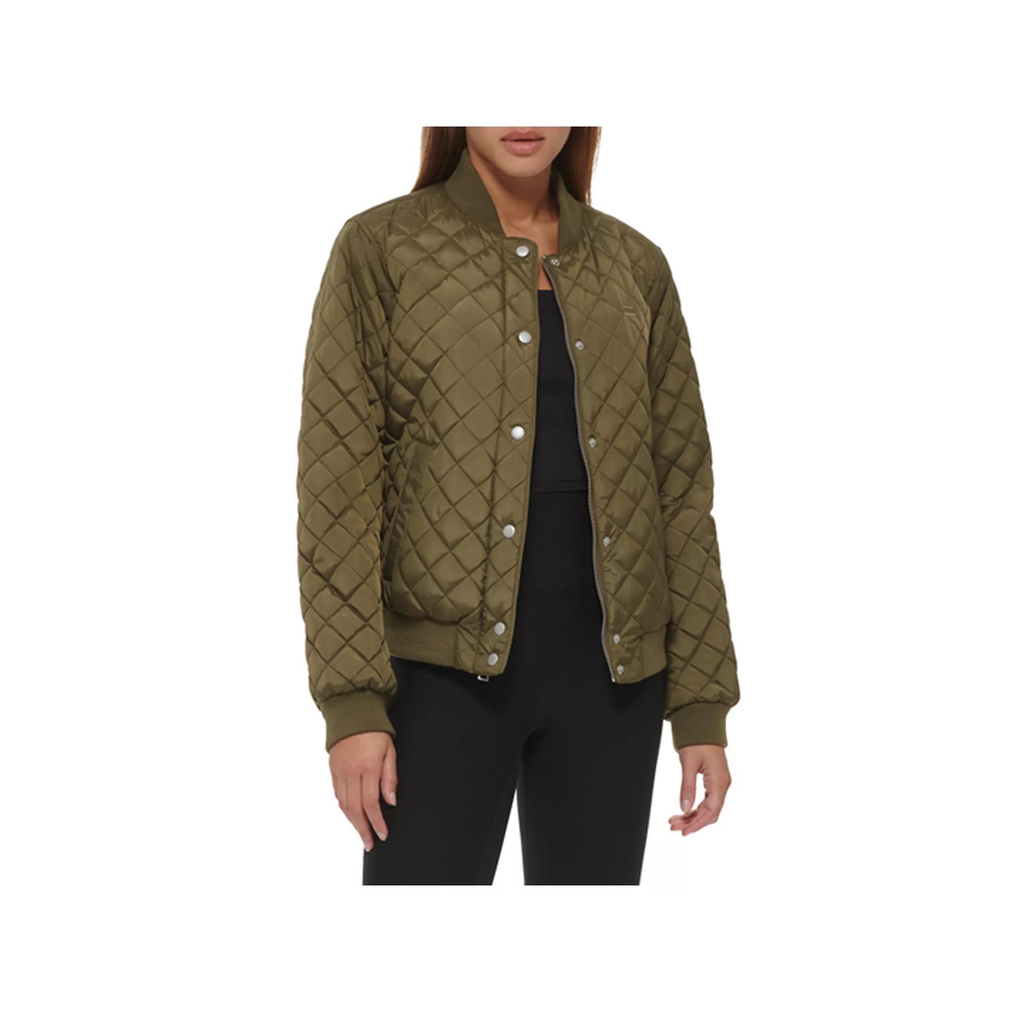 Women's Levi's® Diamond Quilted Bomber Jacket with Sherpa Lining, Size: Medium, Black Product Image