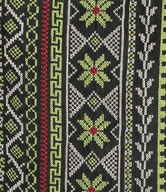 Calessa Plus Size Embroidered Split V-Neck Short Sleeve Tunic Product Image