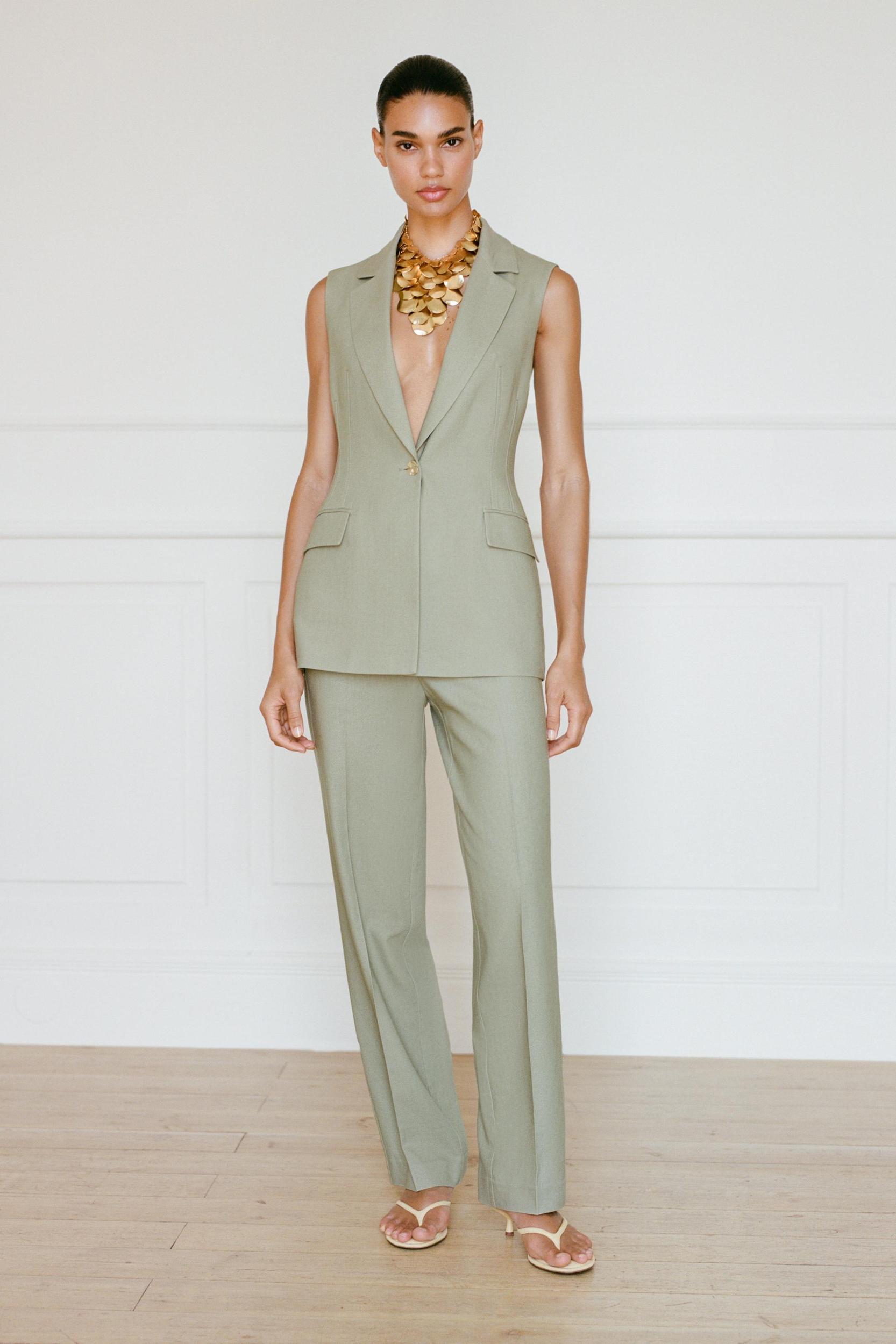 STRAIGHT LEG LINEN PANTS Product Image