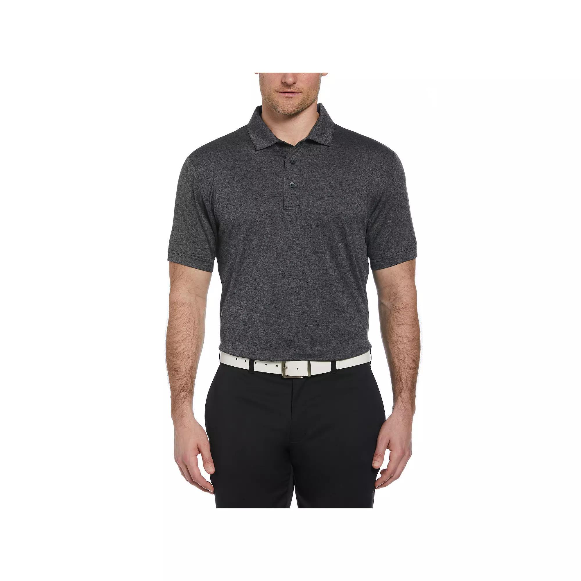 Men's Grand Slam Regular Fit Self Collar Heather Golf Polo, Size: Small, Black Grey Product Image