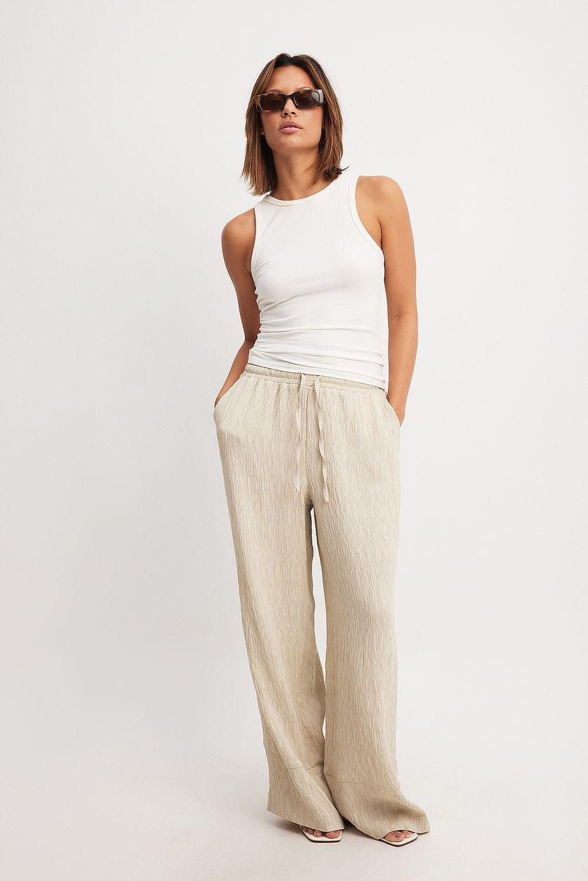 Structured Elastic Waist Trousers Product Image