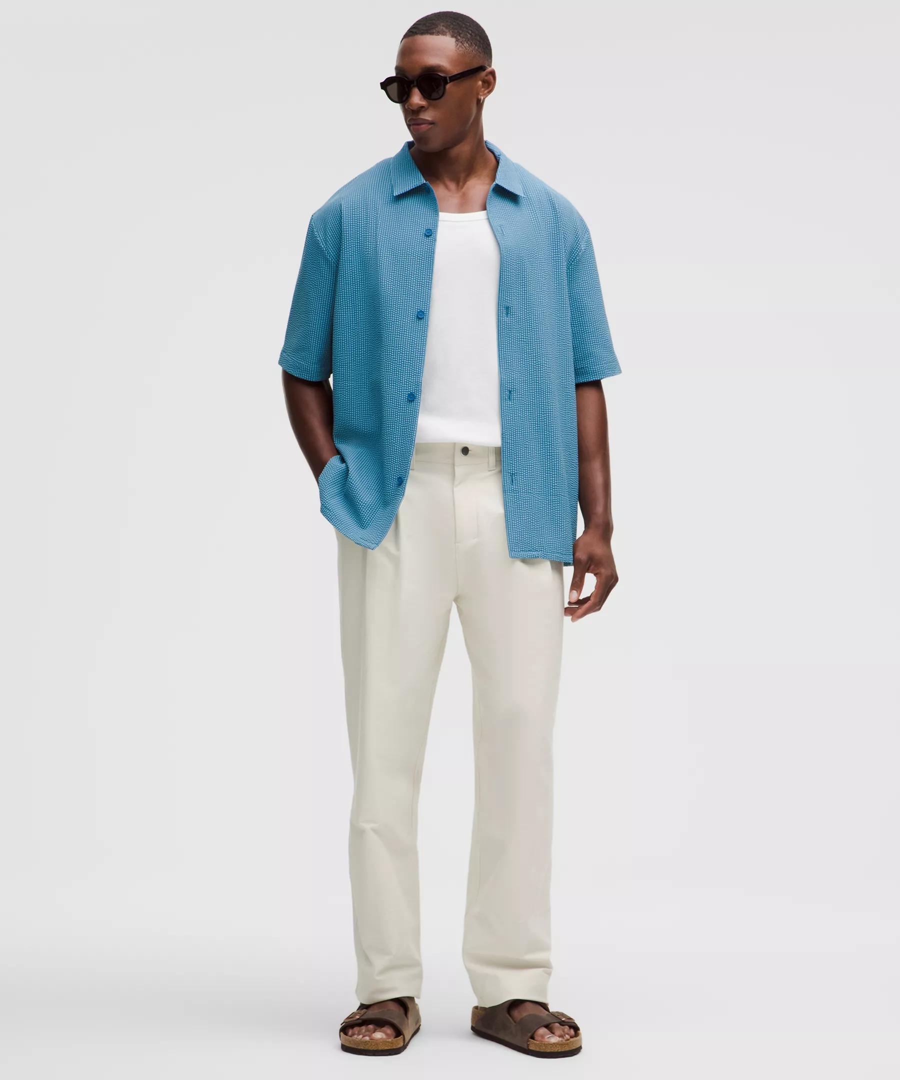 Textured Camp Collar Short-Sleeve Shirt Product Image