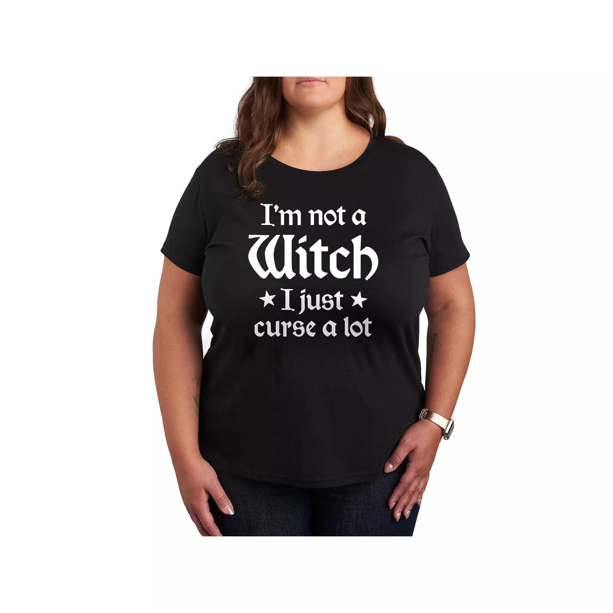 Plus Size I'm Not A Witch Graphic Tee, Women's, Size: 1XL, Black Product Image