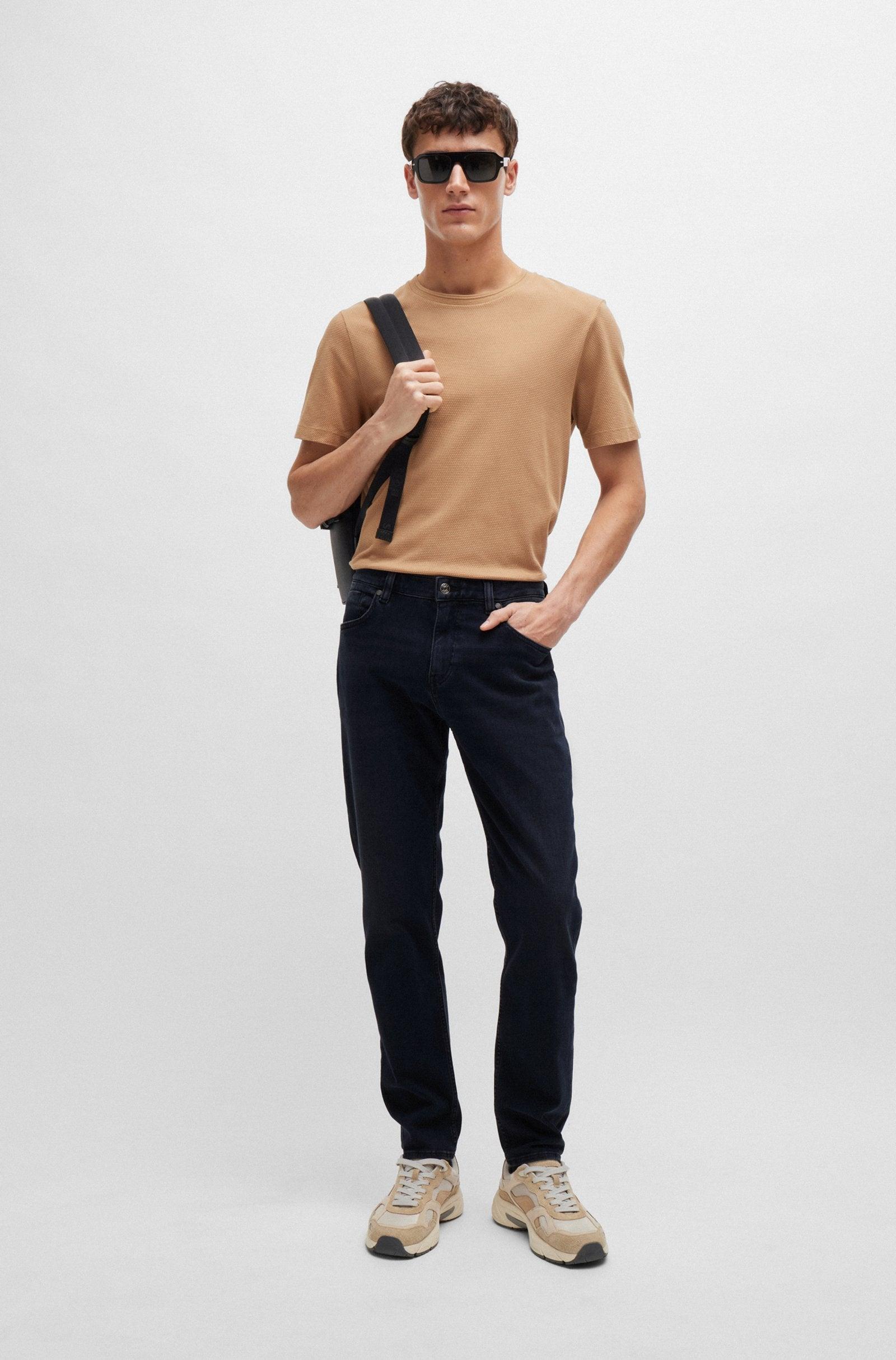 Boss Regular Fit Jeans in Coal-Navy Italian Denim Product Image