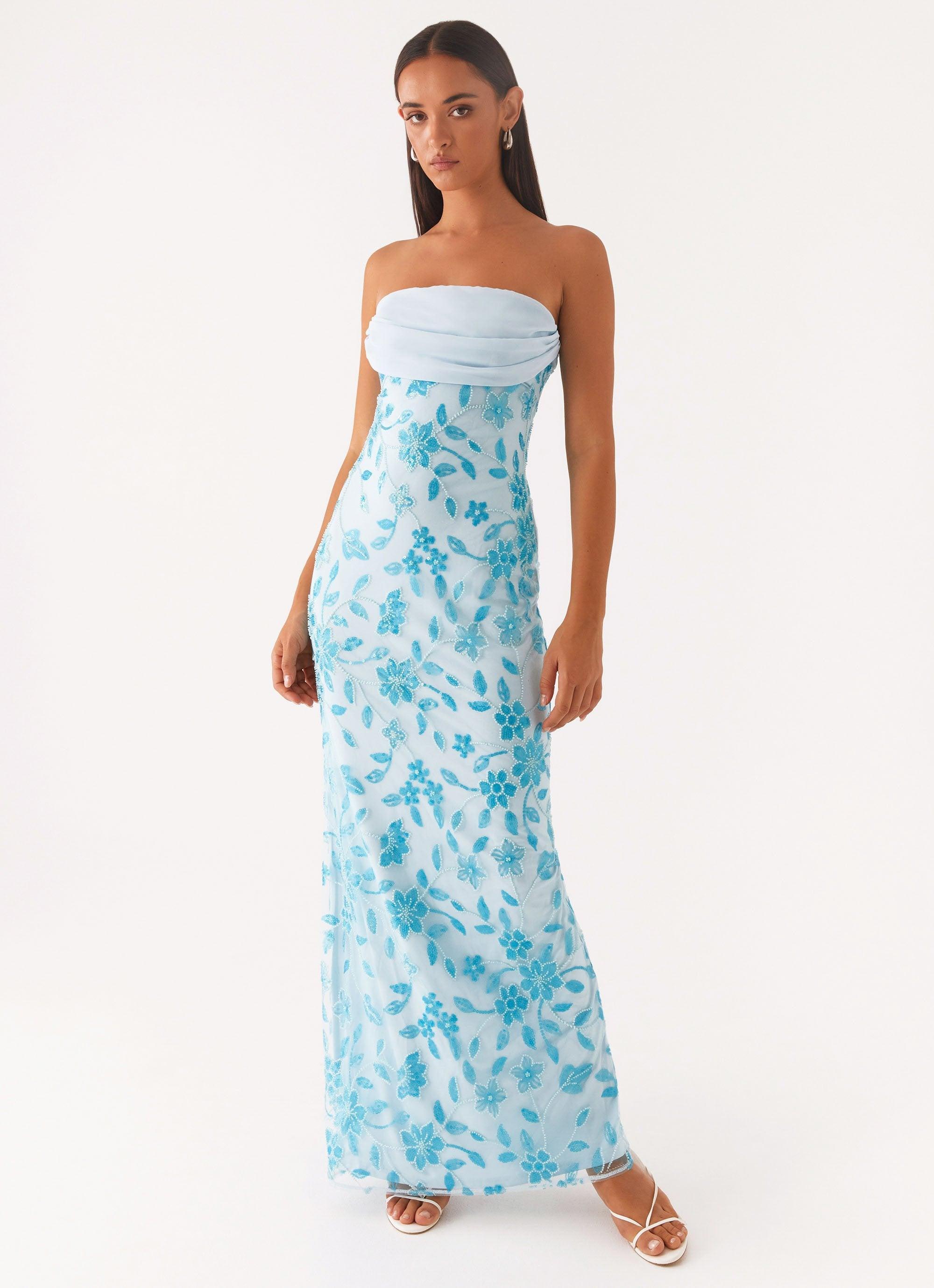 Prism Beaded Maxi Dress - Blue Product Image