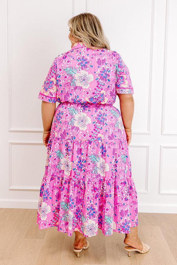 Full Bloom Button Down Midi Dress Curves Product Image