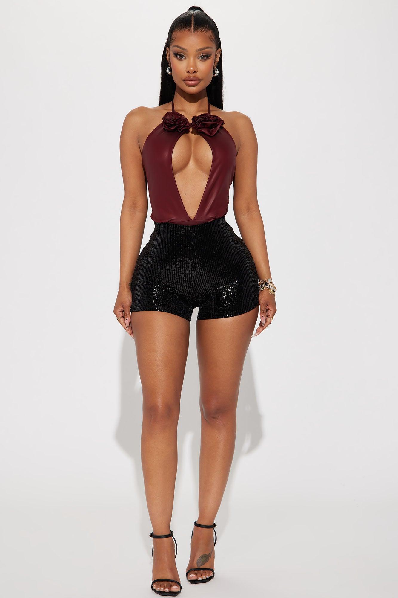 Carmelita Cut Out Bodysuit - Wine Product Image