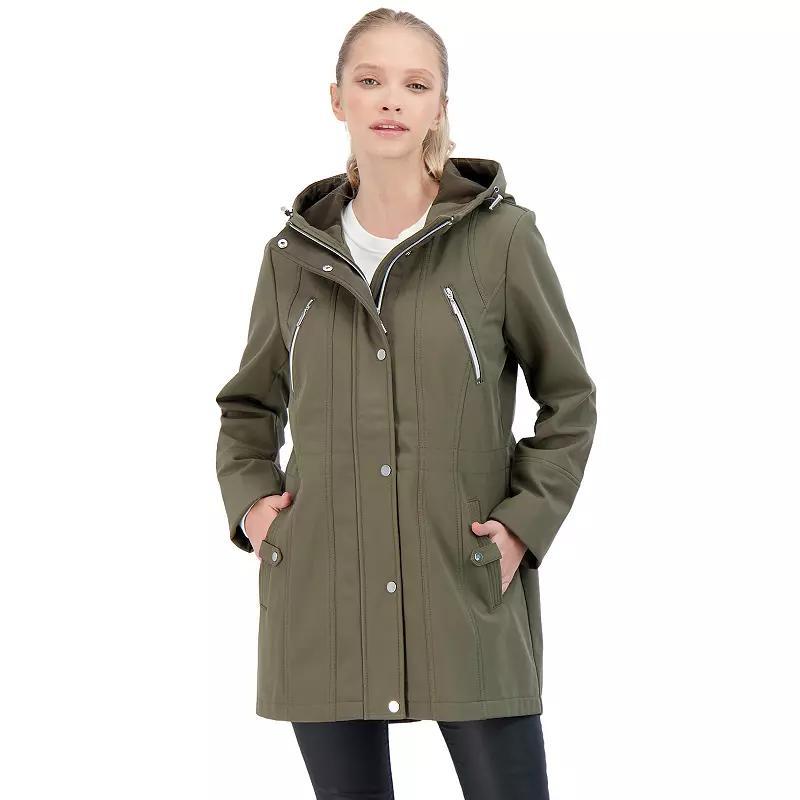 Women's Sebby Collection Hood Water-Resistant Anorak Jacket, Size: Small, Black Product Image