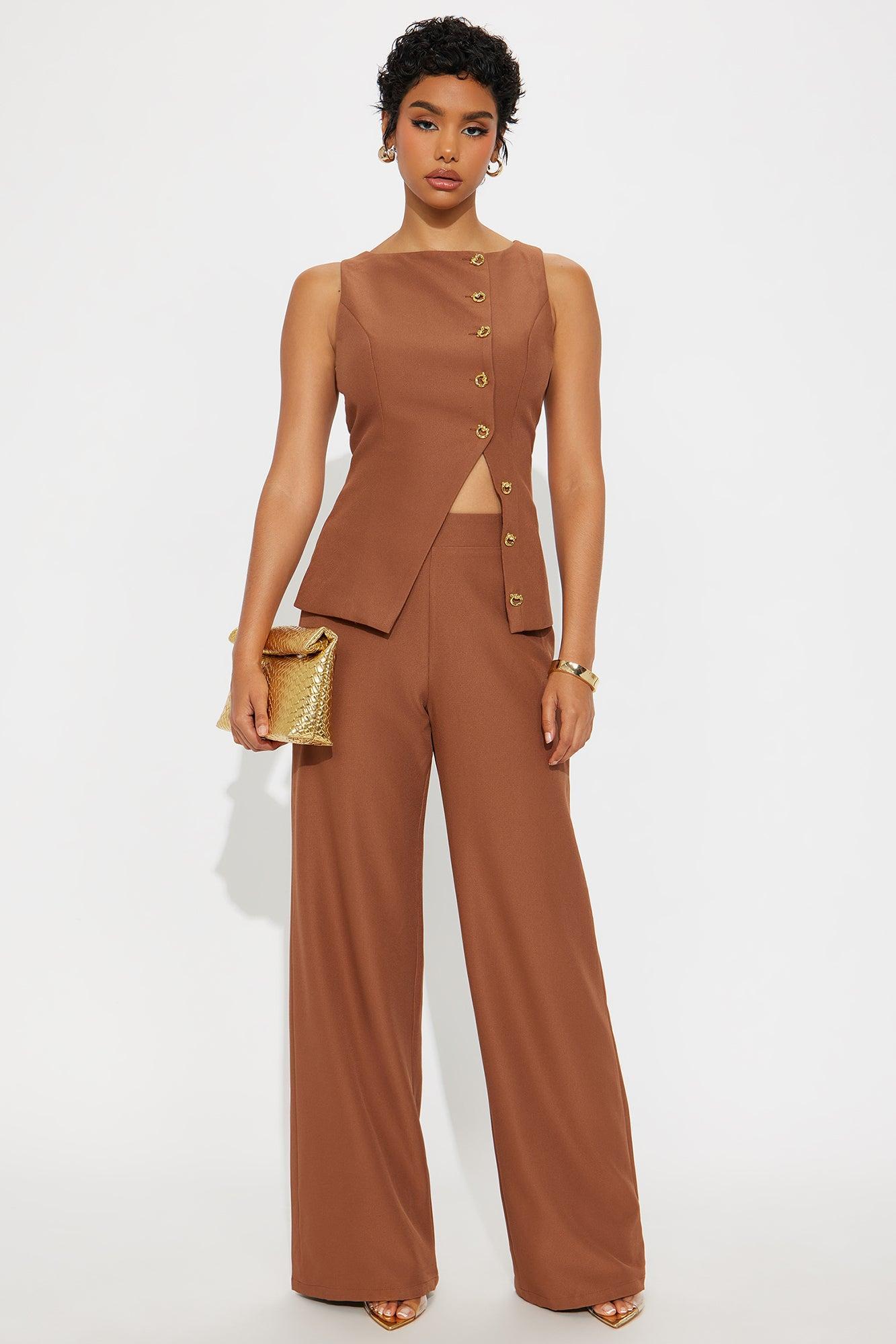 Coline Vest Pant Set - Mocha Female Product Image