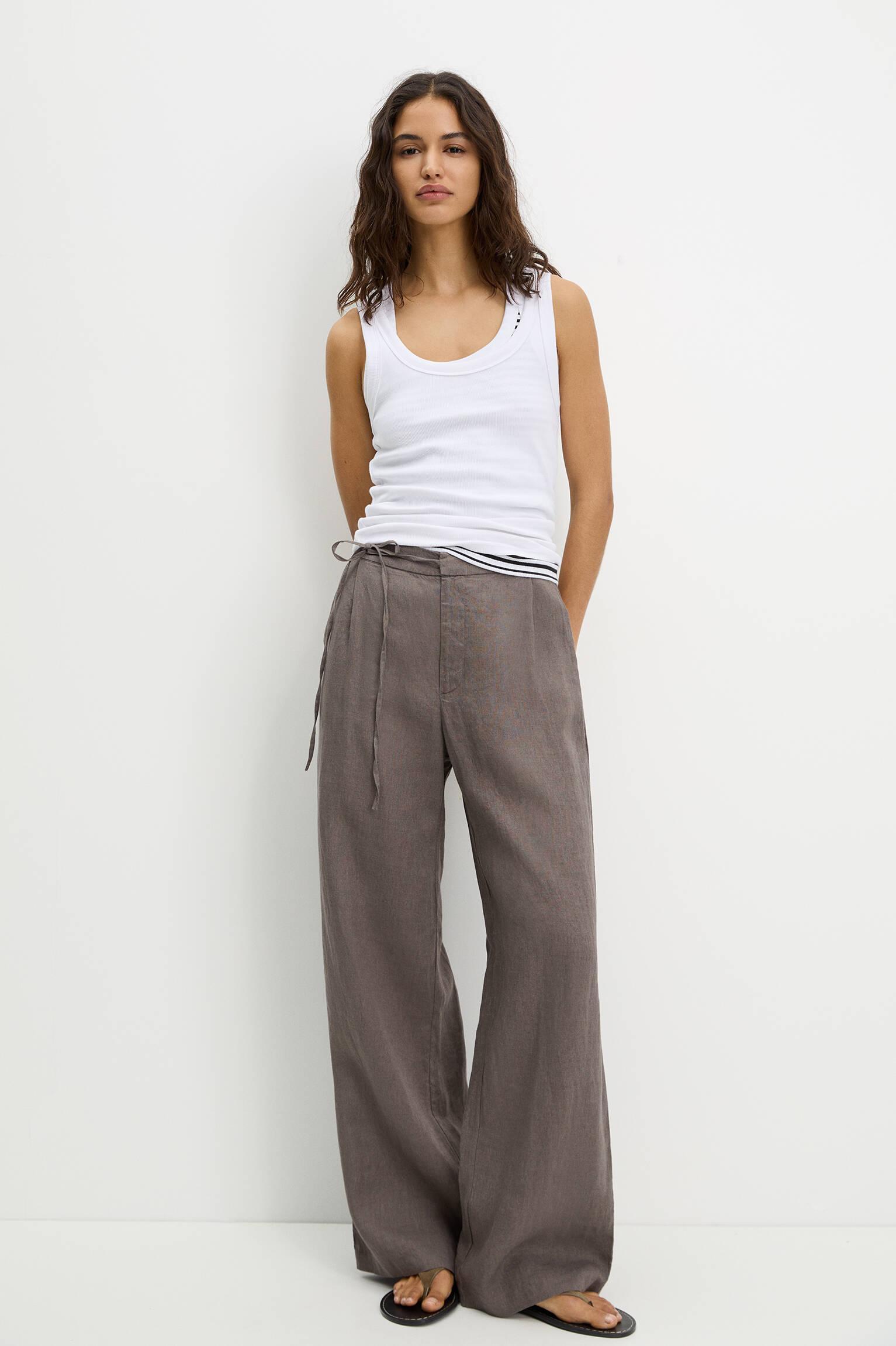 100% linen pants Product Image