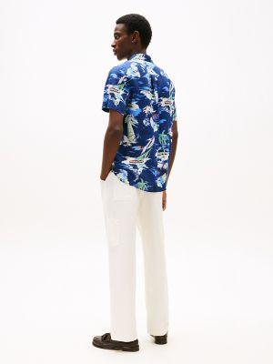 Regular Fit Linen Vacation Print Shirt Product Image