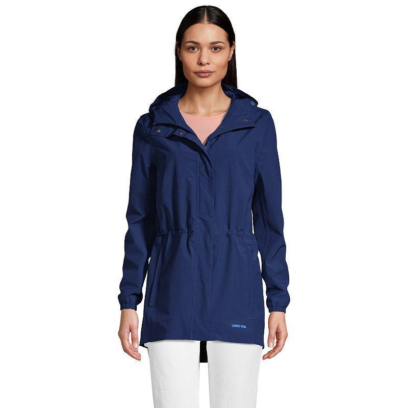 Womens Lands End Hooded Packable Raincoat Product Image