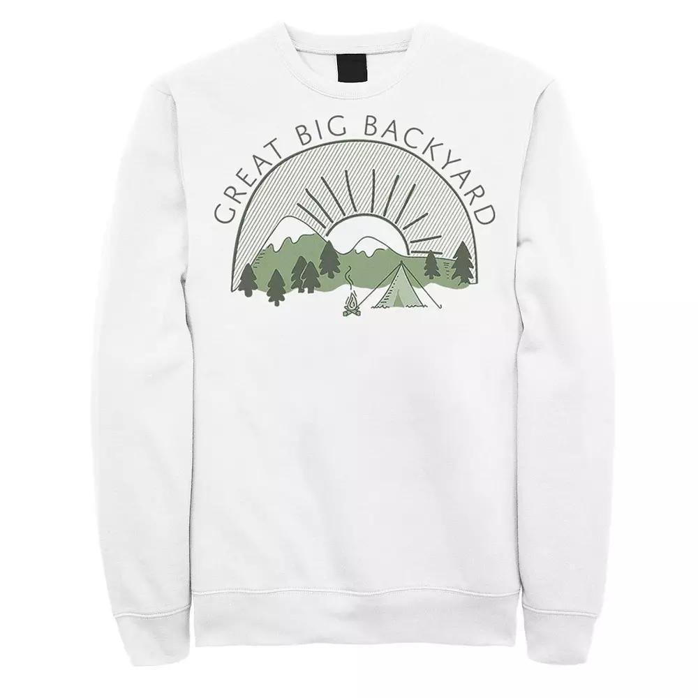 Men's Great Big Backyard Camping Sweatshirt, Size: Large, White Product Image