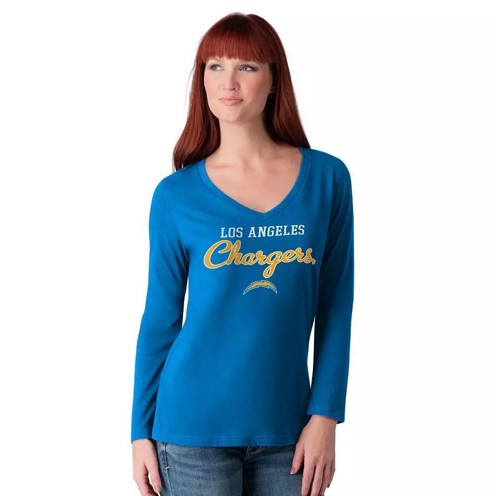 Women's G-III 4Her by Carl Banks Cardinal Arizona Cardinals Post Season Long Sleeve V-Neck T-Shirt,  Product Image
