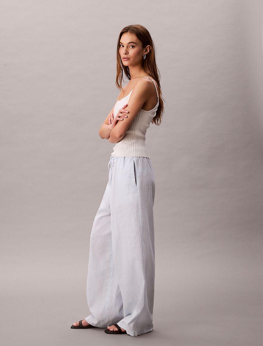 Linen Cotton Drawstring Pants Product Image