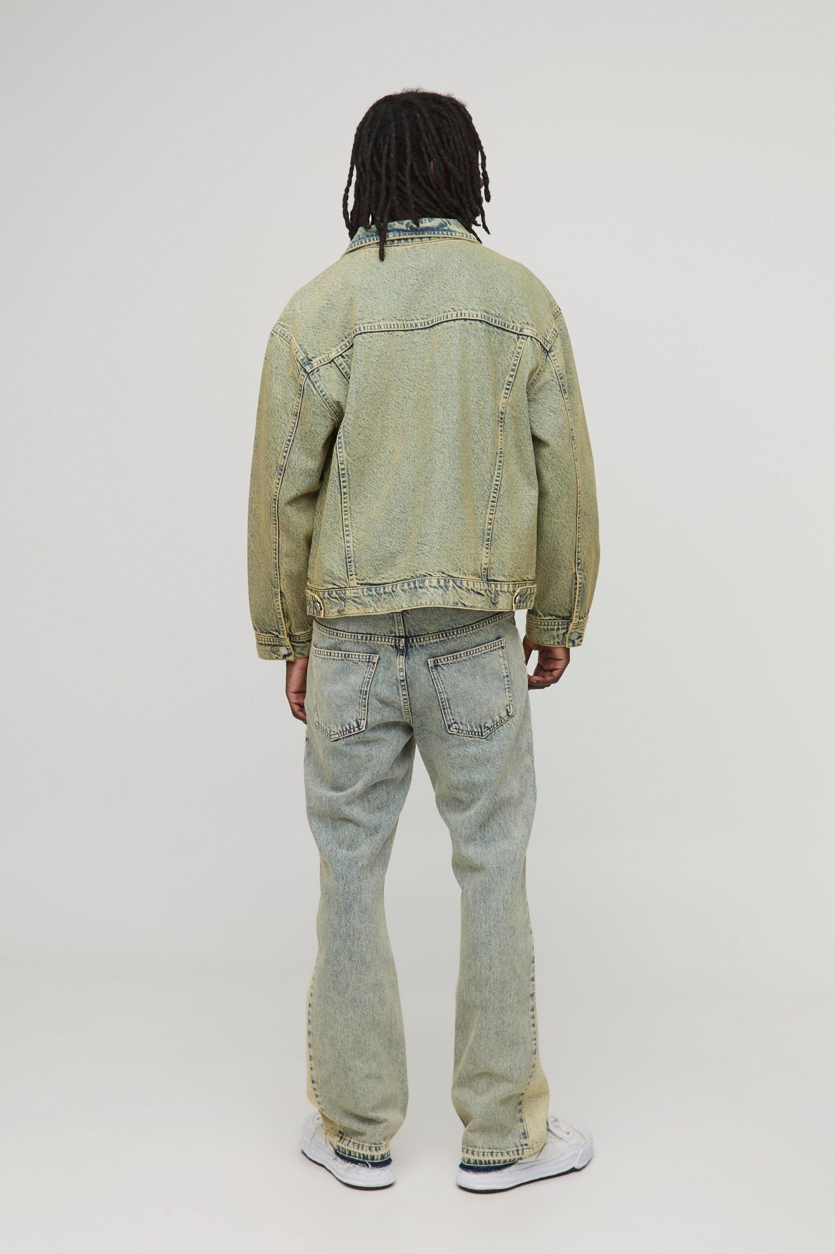 Slim Flared Cross Applique Panelled Jeans | boohooMAN USA Product Image