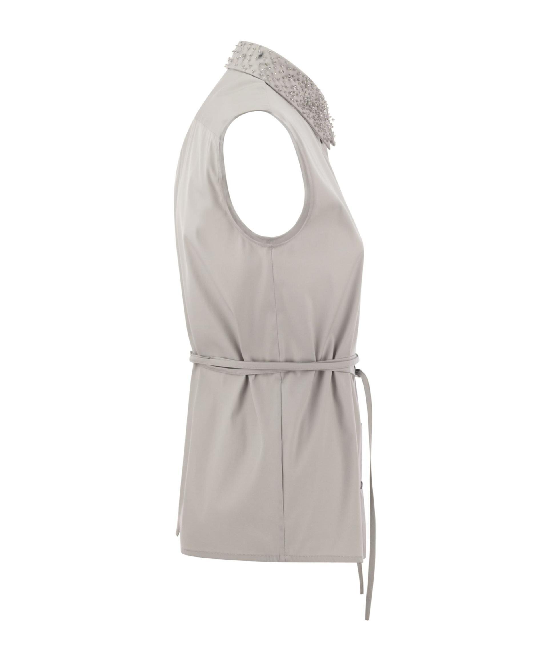 FABIANA FILIPPI Sleeveless Shirt With Belt In Grey Product Image