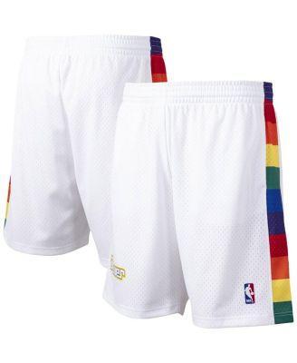 Mens Mitchell & Ness White Denver Nuggets Hardwood Classics Primary Logo Swingman Shorts Product Image