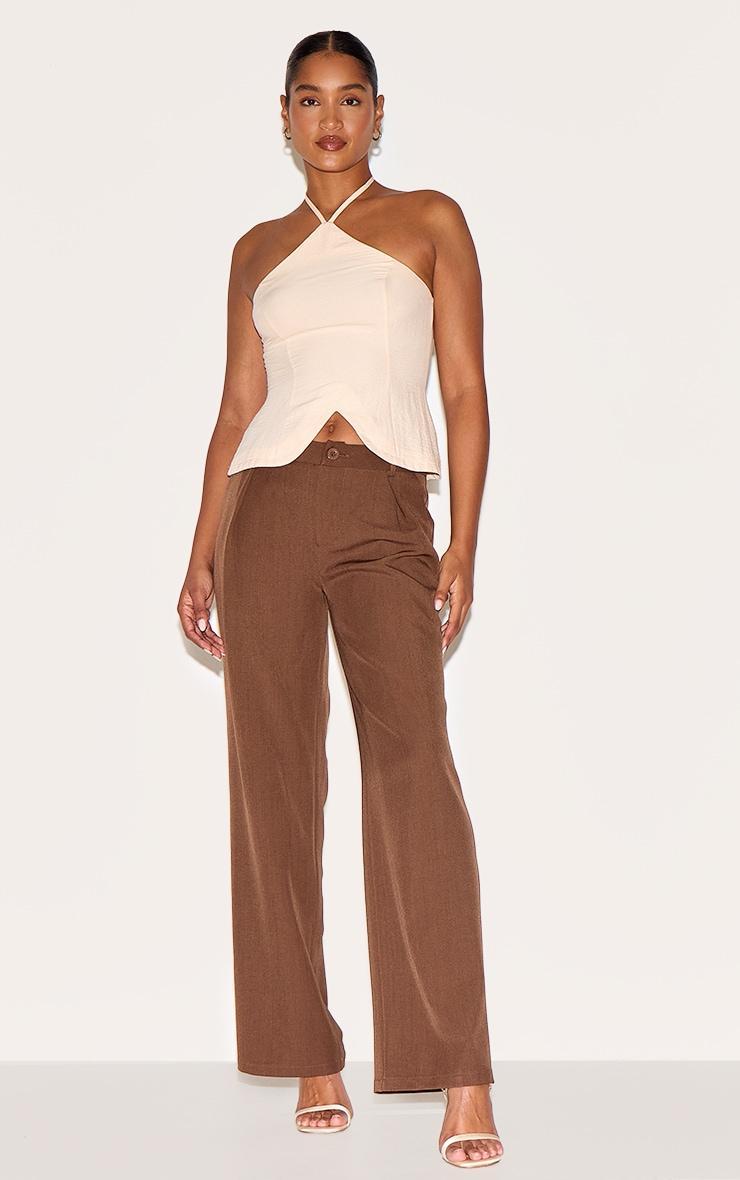 Almond Halterneck Long Top Product Image