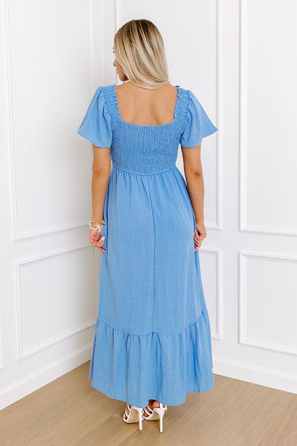 Sunny Smiles Smocked Maxi in Sky Blue Product Image