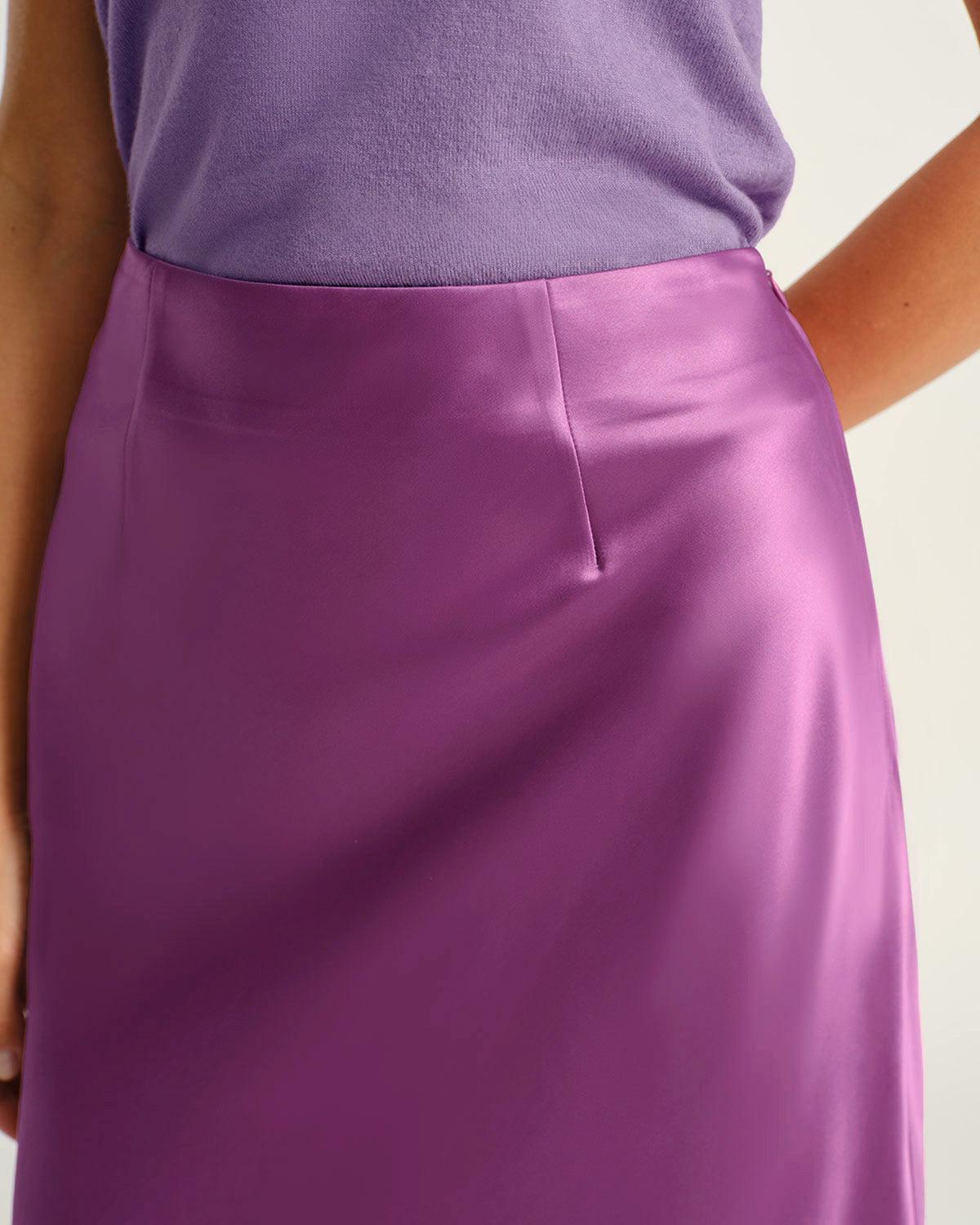 Purple Knee Length Straight Skirt Product Image