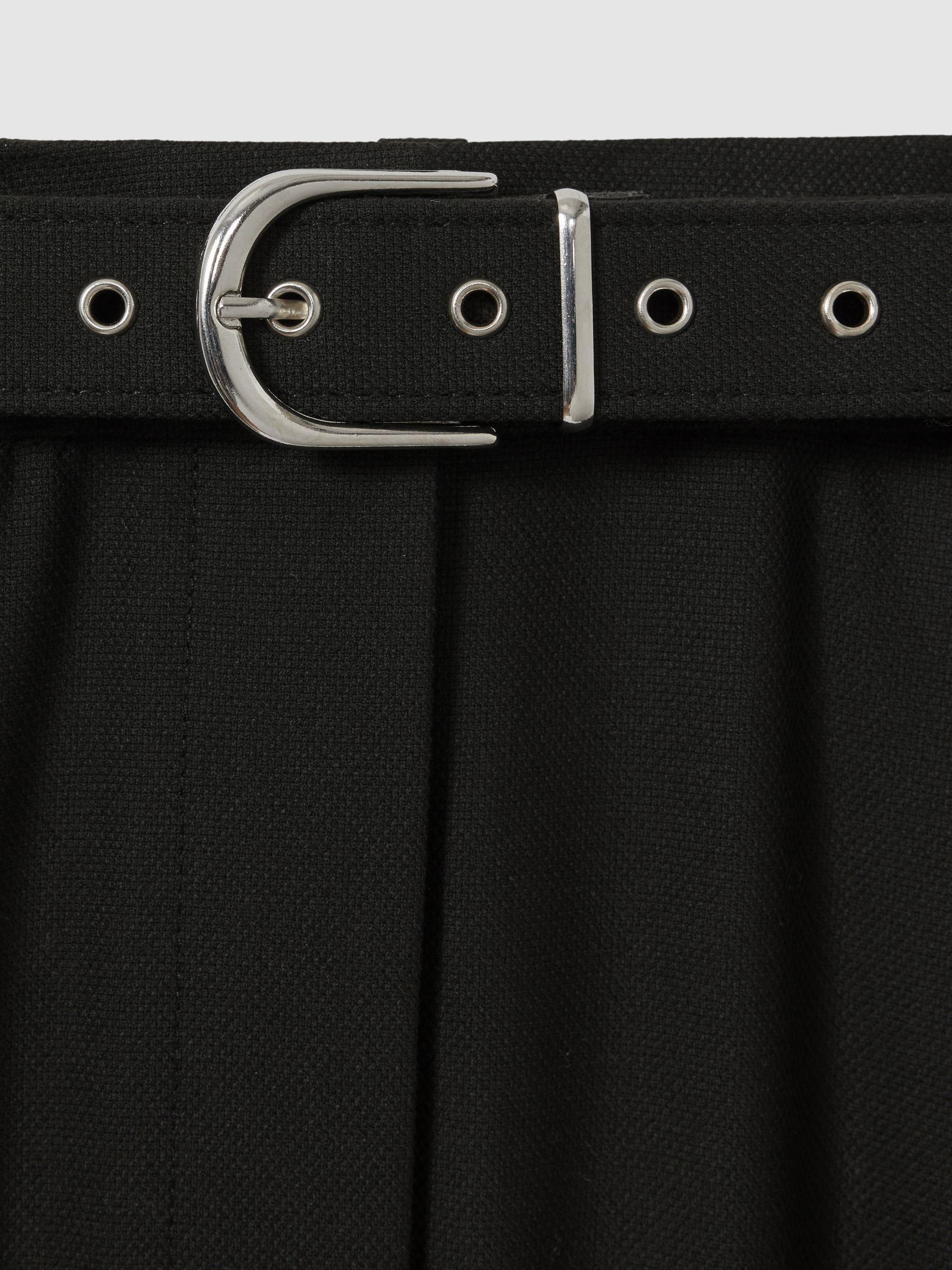 Tapered Belted Trousers in Black Product Image