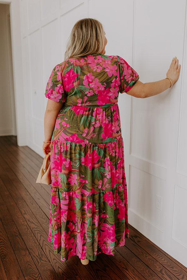 Only Sunshine Floral Maxi in Green Curves Product Image