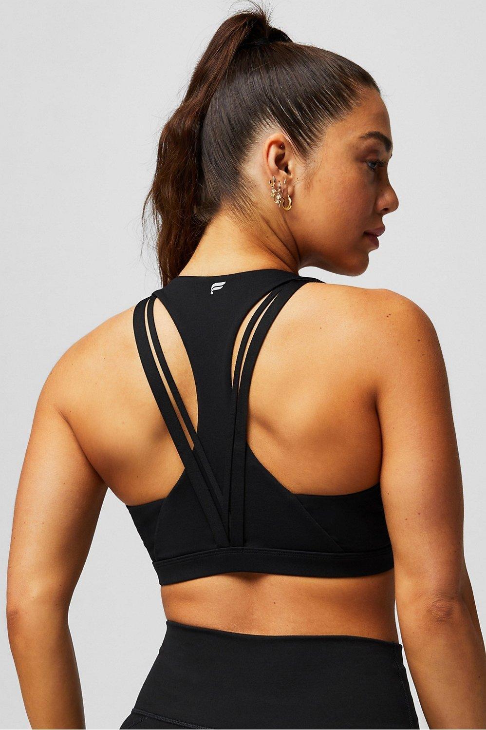 Fabletics Kessler Medium Impact Sports Bra Womens black plus Size 1X Product Image