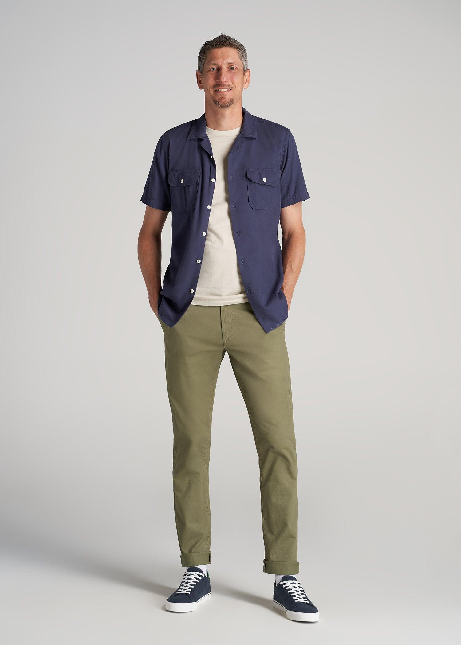 Carman TAPERED Chinos in Camo Green - Pants for Tall Men Product Image