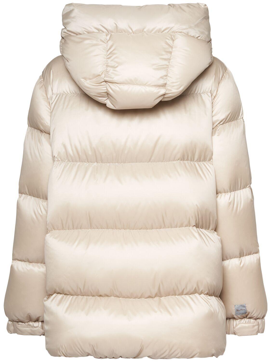 MAX MARA Seia Hooded Waterproof Down Jacket W/zip In Neutrals Product Image