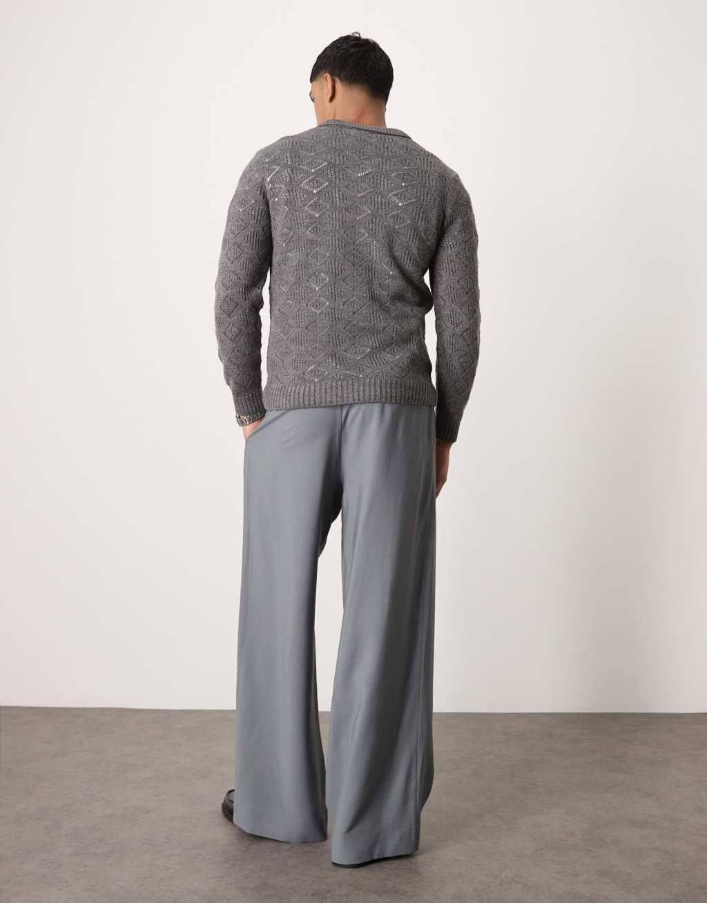 ASOS DESIGN loose fit smart pants in gray Product Image