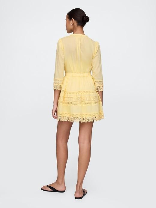 Lace-Trim Mini Dress Product Image