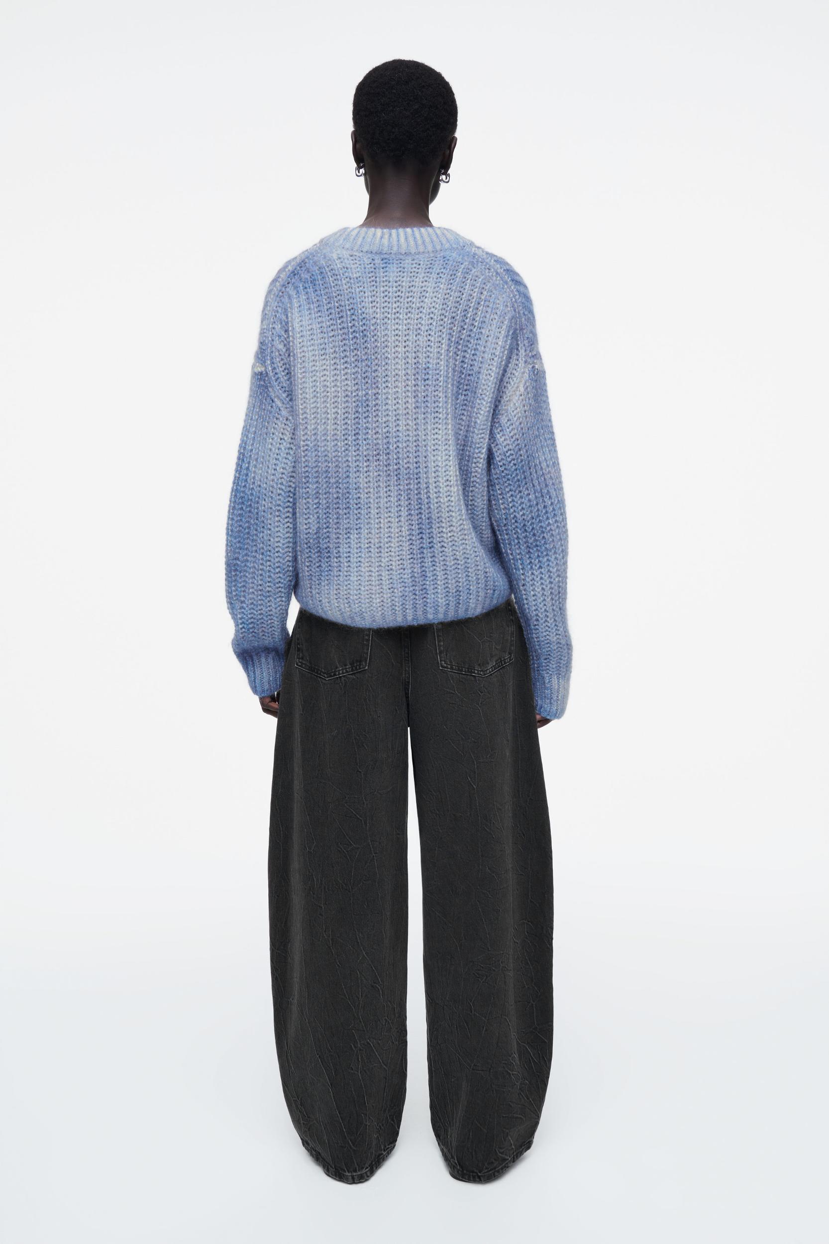 SPRAY-EFFECT MOHAIR V-NECK SWEATER Product Image