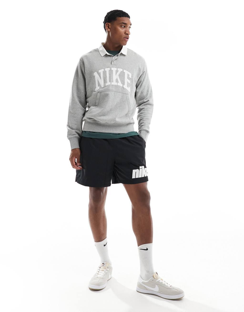 Nike Block 2.0 logo woven shorts in black Product Image