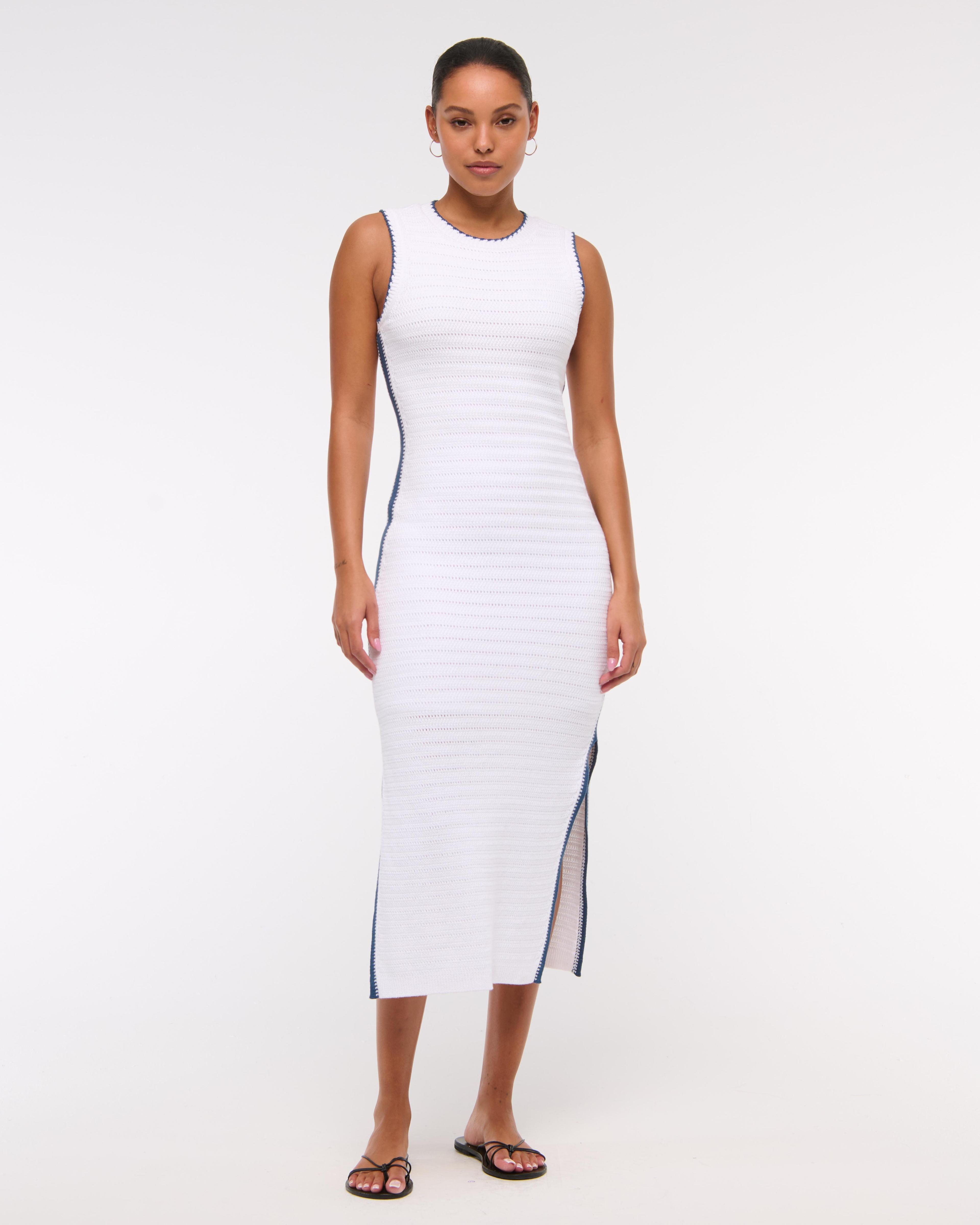 Crochet-Style Midi Dress Product Image