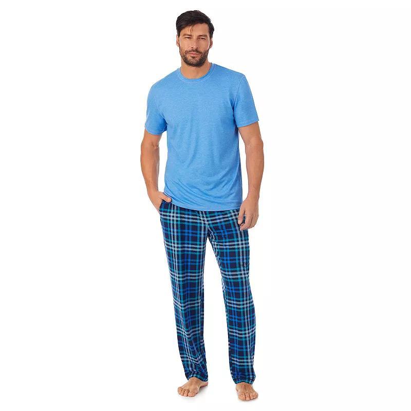 Mens Cuddl Duds Crewneck Short Sleeve Pajama Top & Pajama Pants Set Product Image